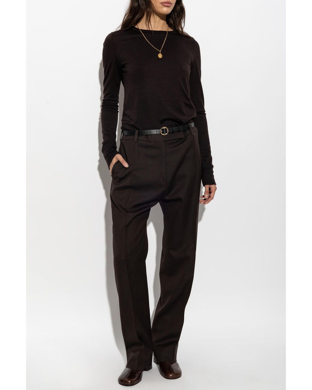 Studio Nicholson Black Wool Trousers 'Quarte'