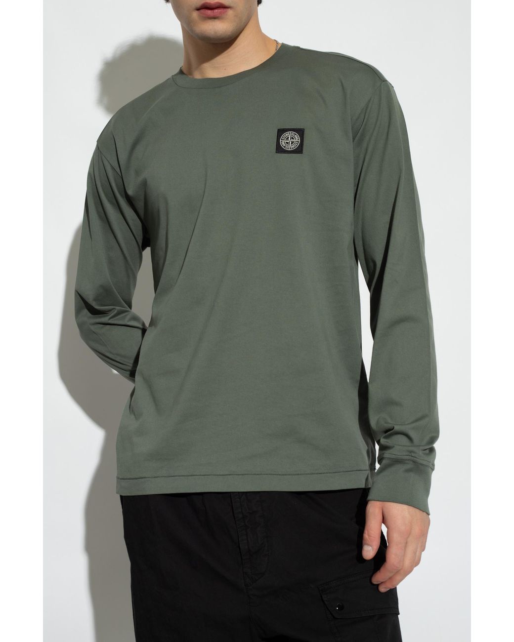Stone Island T-shirt With Long Sleeves, in Green for Men | Lyst UK