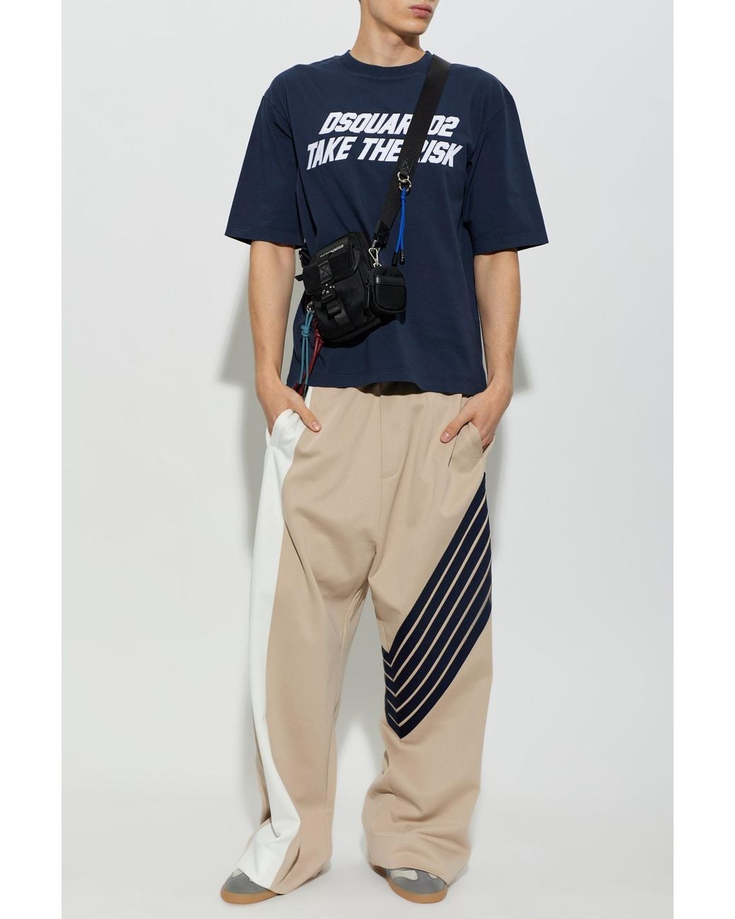 DSquared² Blue Cotton Logo T-Shirt for men