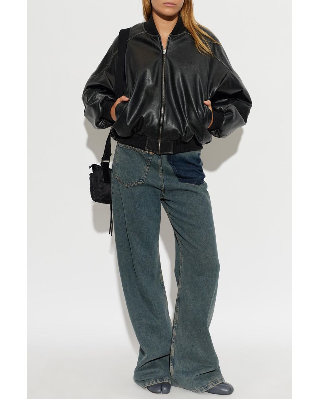 MM6 by Maison Margiela Blue Asymmetrical Cut Jeans