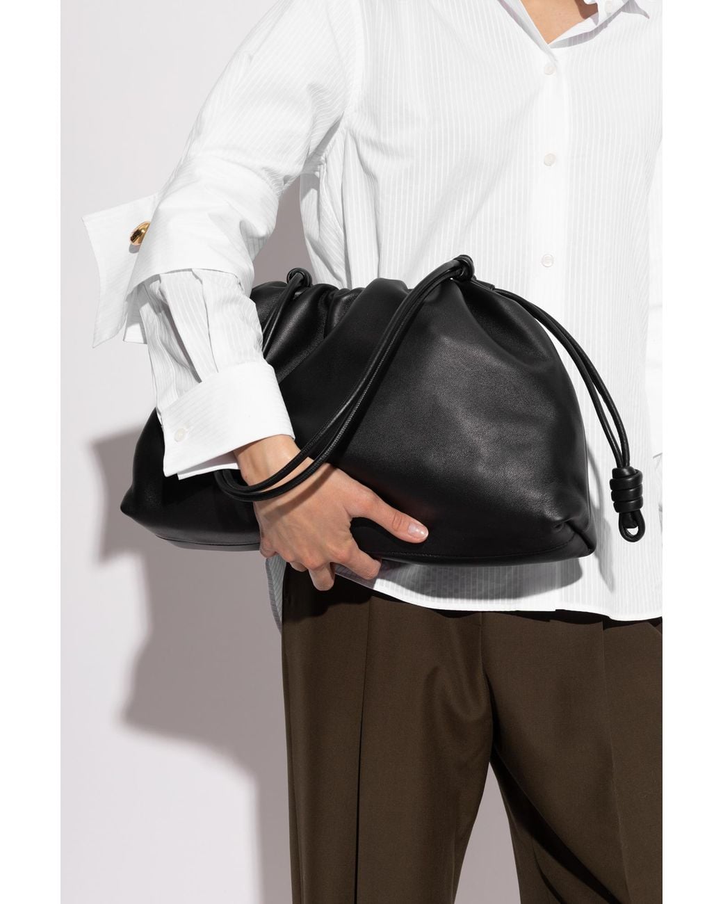 Loewe Black "Large Flamenco" Shoulder Bag