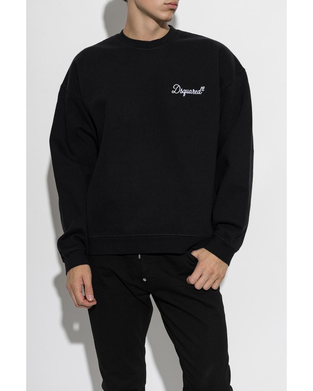 DSquared² Black Sweatshirt With Logo for men