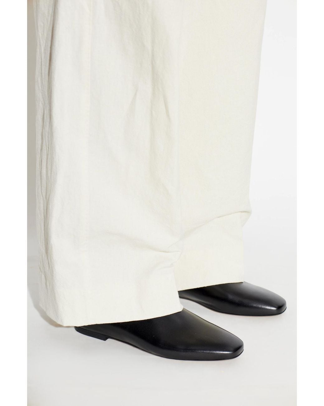 Jil Sander Black Leather Ballet Flats