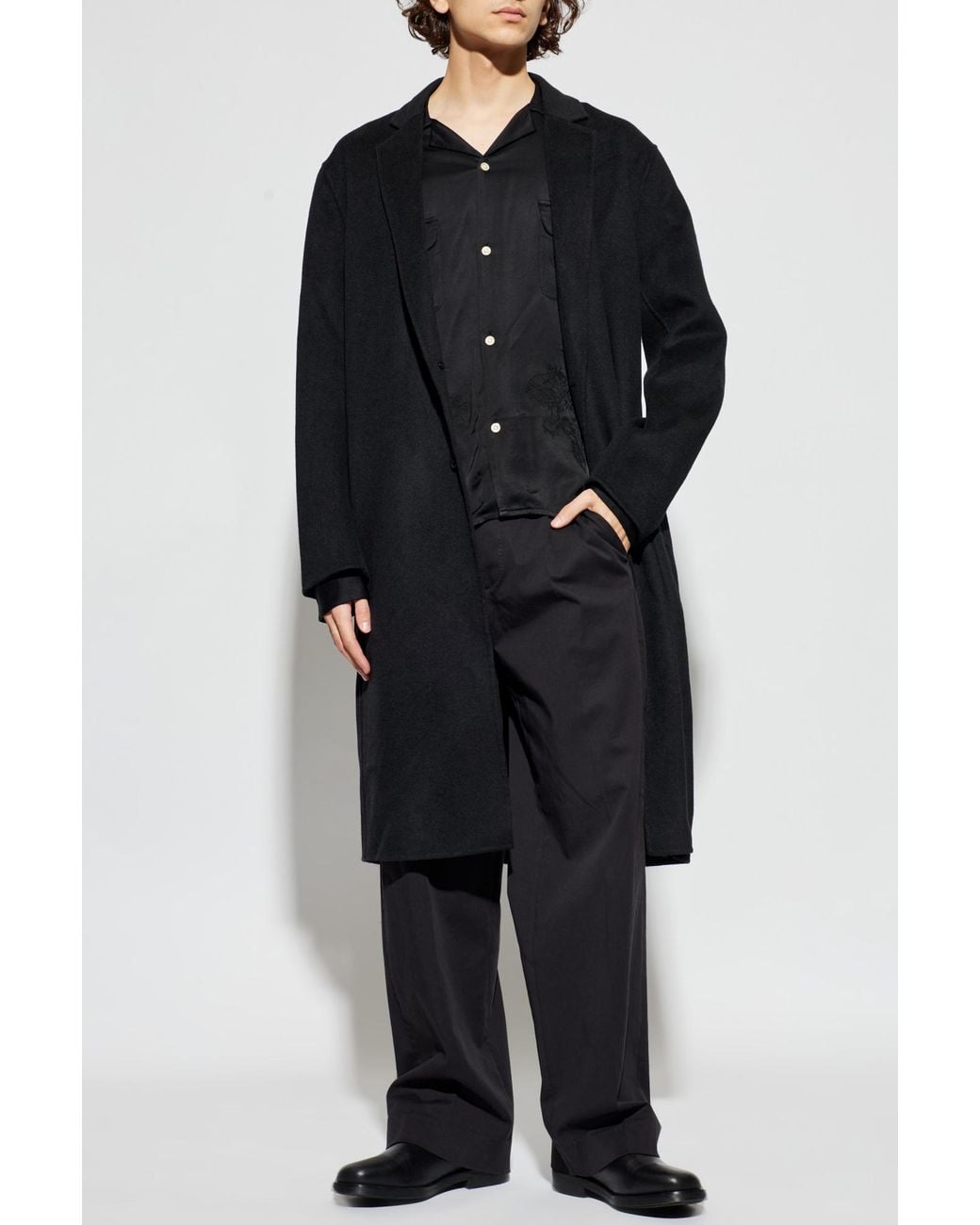 AllSaints Black Wool Coat for men