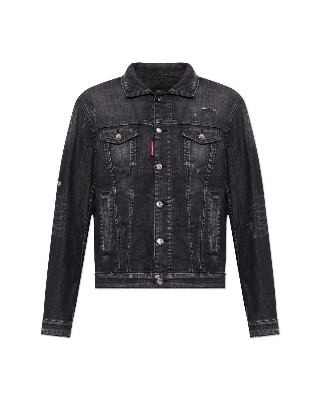 DSquared² Black Denim Jacket With A Vintage Effect for men