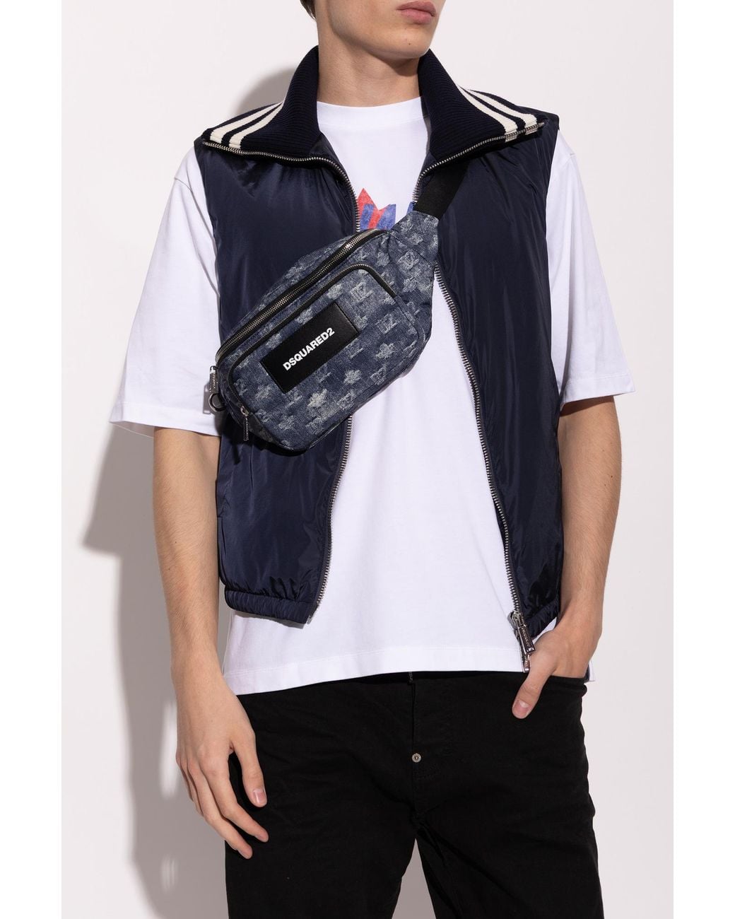 DSquared² Blue Monogram Belt Bag for men