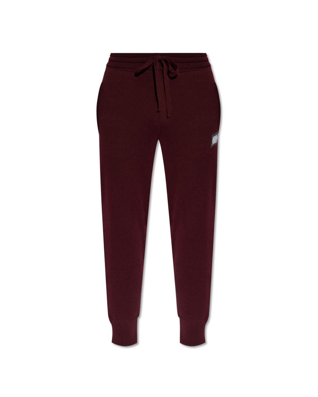 Dolce & Gabbana Red Logo Plaque Track Pants for men