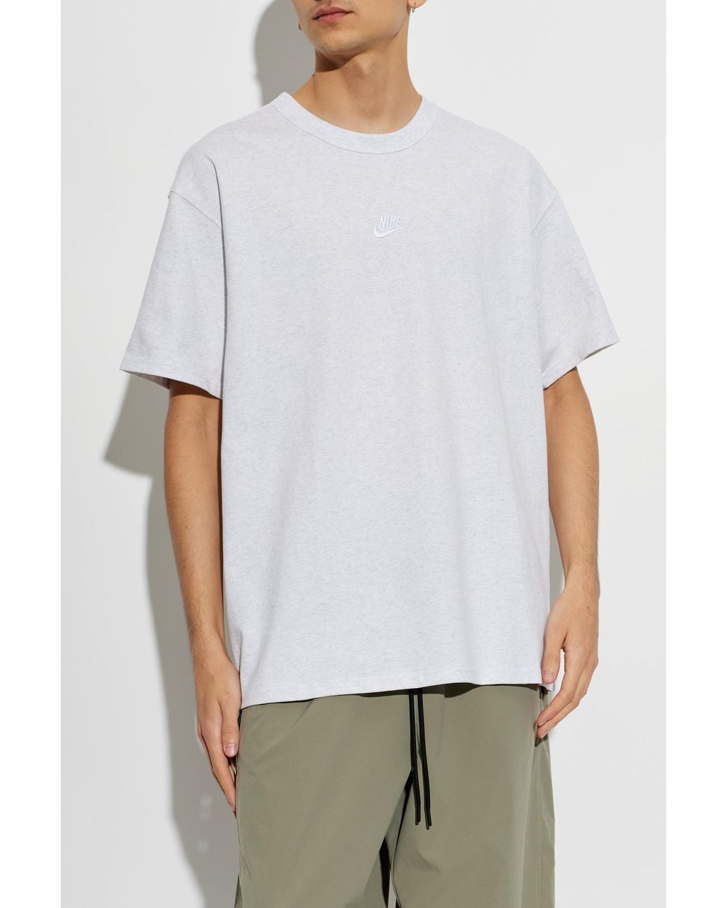 Nike White Embroidered Logo T-Shirt for men