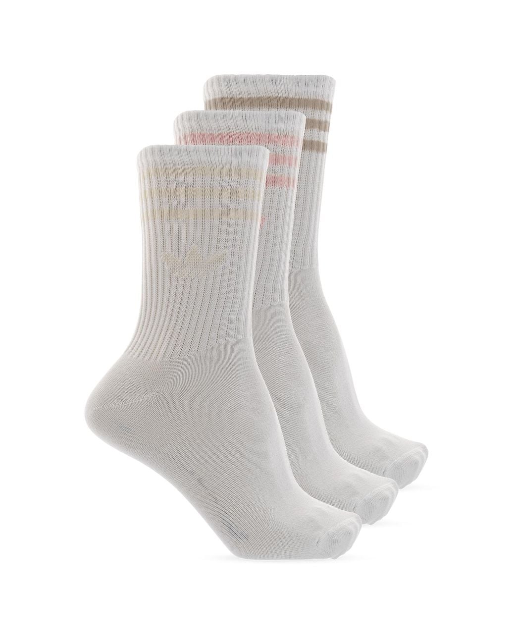 Adidas Originals White 3-Pack Logo Socks
