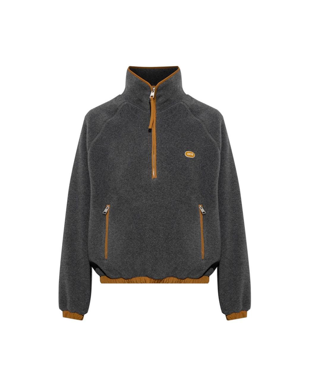 AMI Black Fleece With Sewn-On Logo