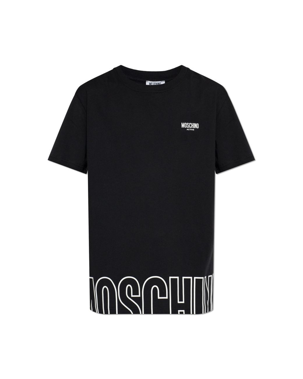 Moschino Black T-Shirt With Logo for men