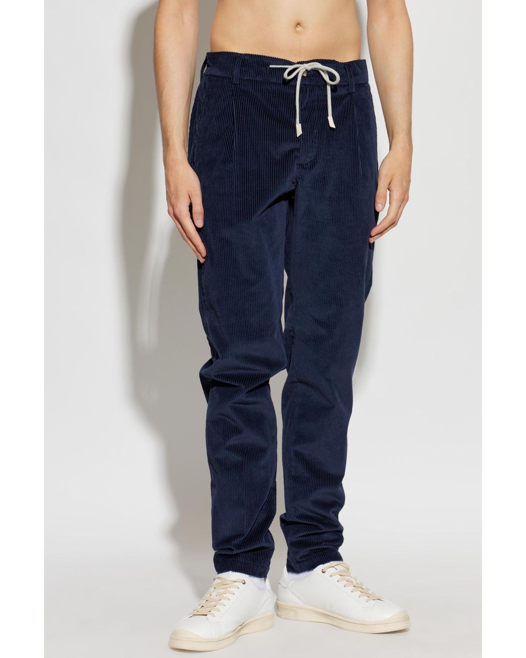 Eleventy Blue Corduroy Trousers for men