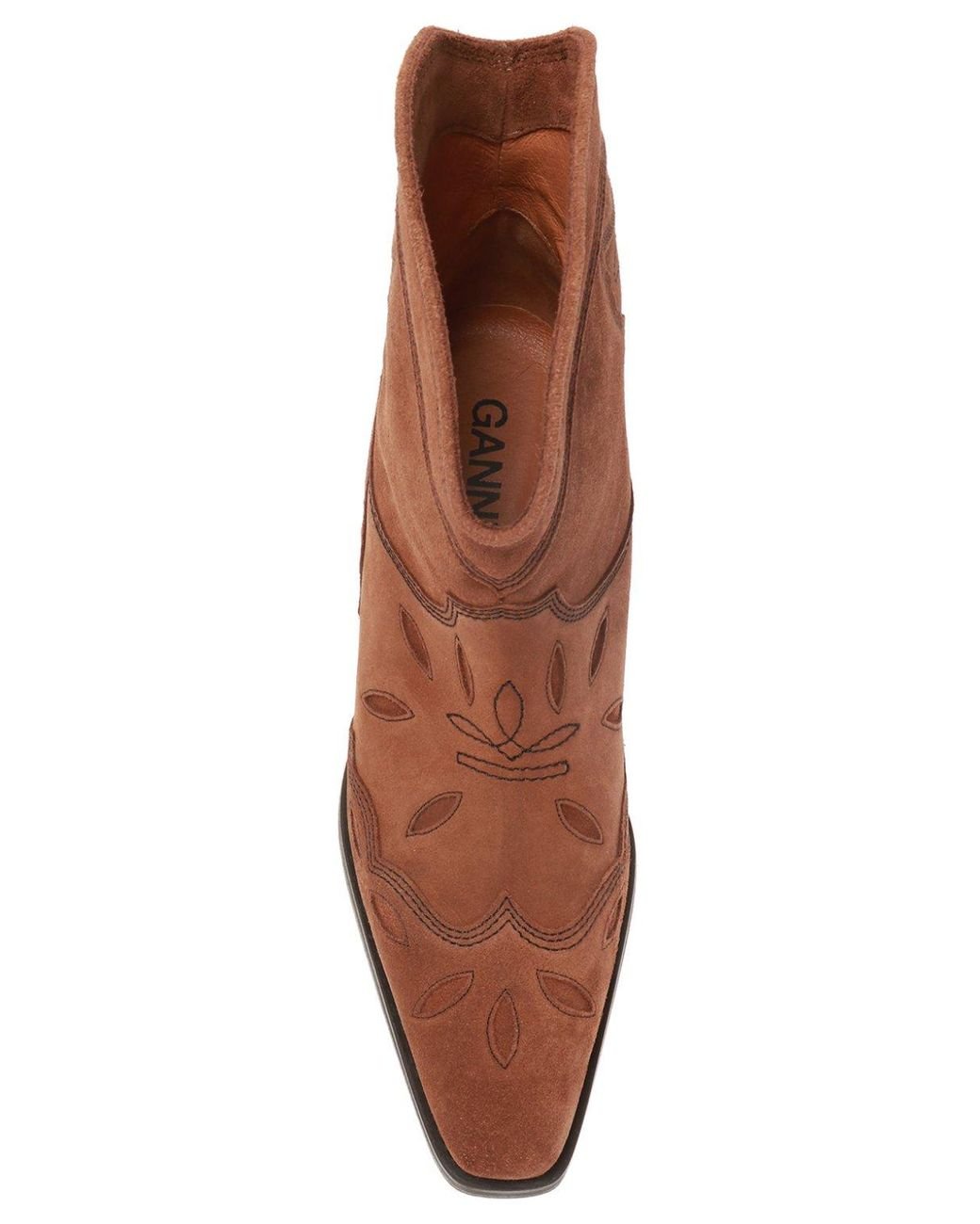 Ganni low texas ankle boots 2025