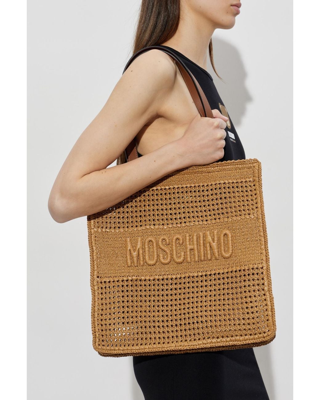 Moschino Brown Bag With Embossed Logo