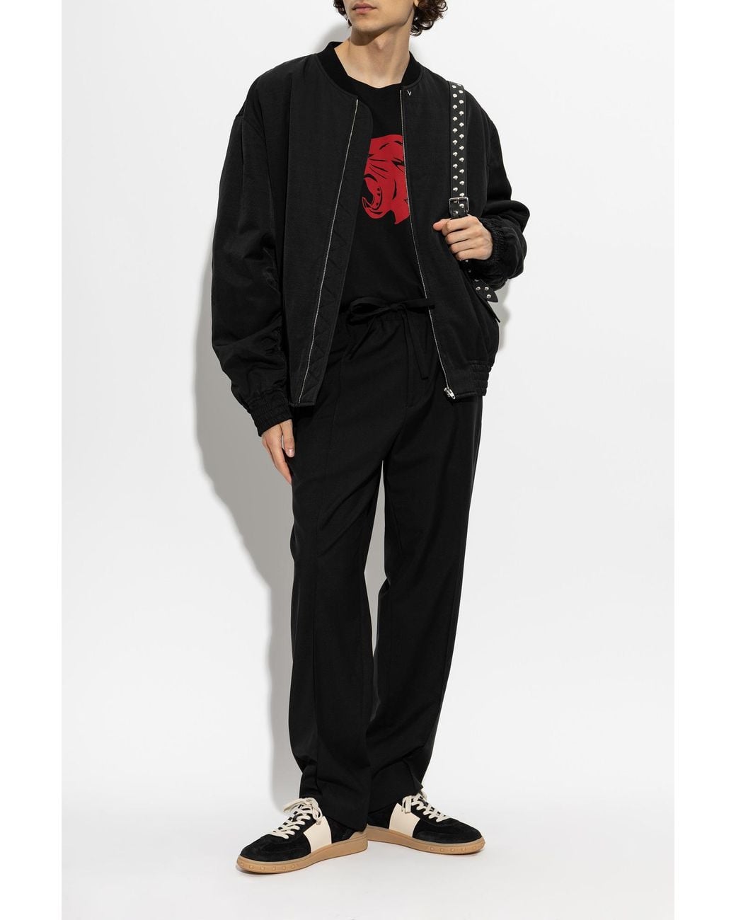 Valentino Garavani Black Bomber Jacket for men