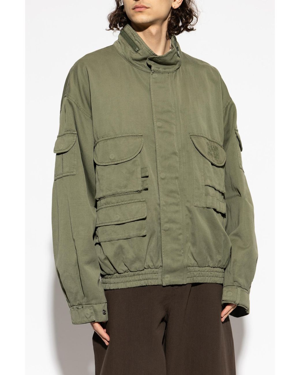 Balmain Green Jacket With Pockets for men