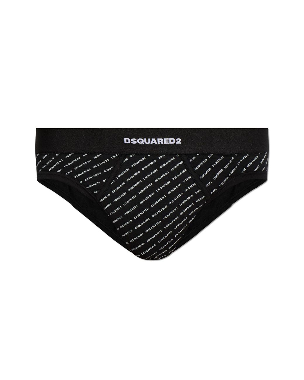 DSquared² Black Cotton Briefs With Monogram for men
