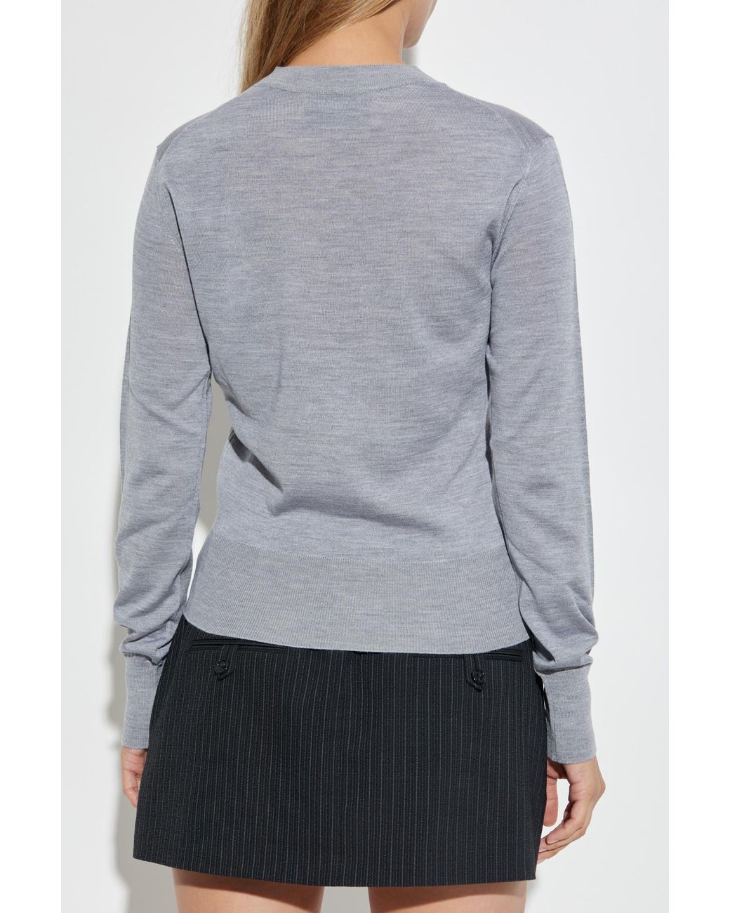AMI Gray Thin Wool Sweater