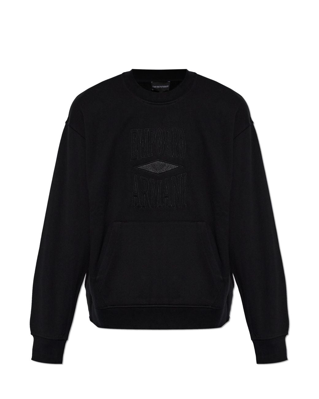Emporio Armani Black Sweatshirt With Embroidered Logo for men