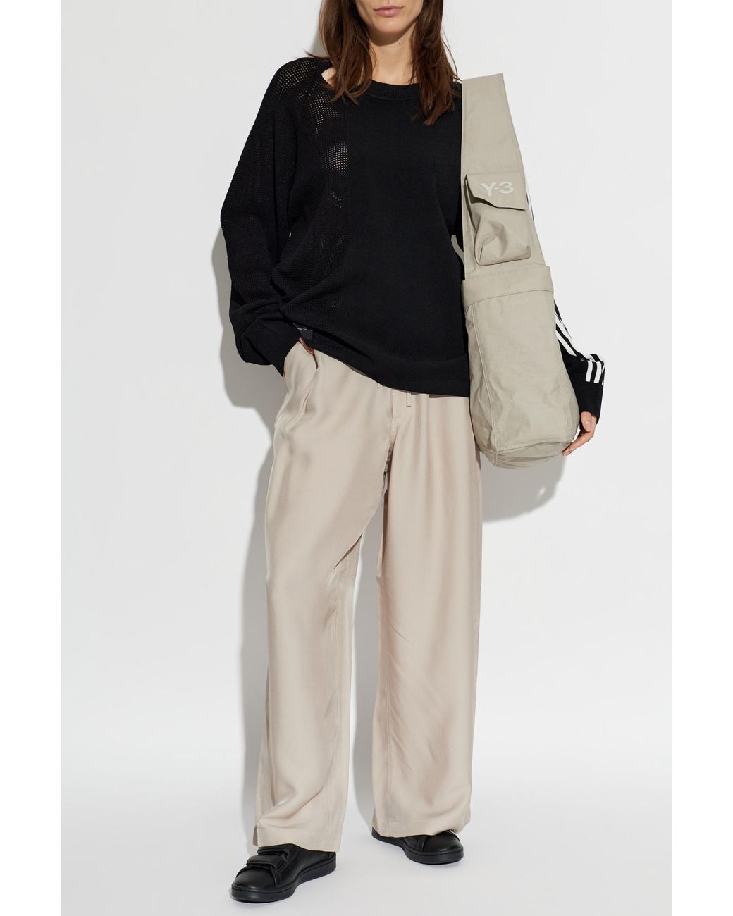 Y-3 White Loose-Fit Trousers