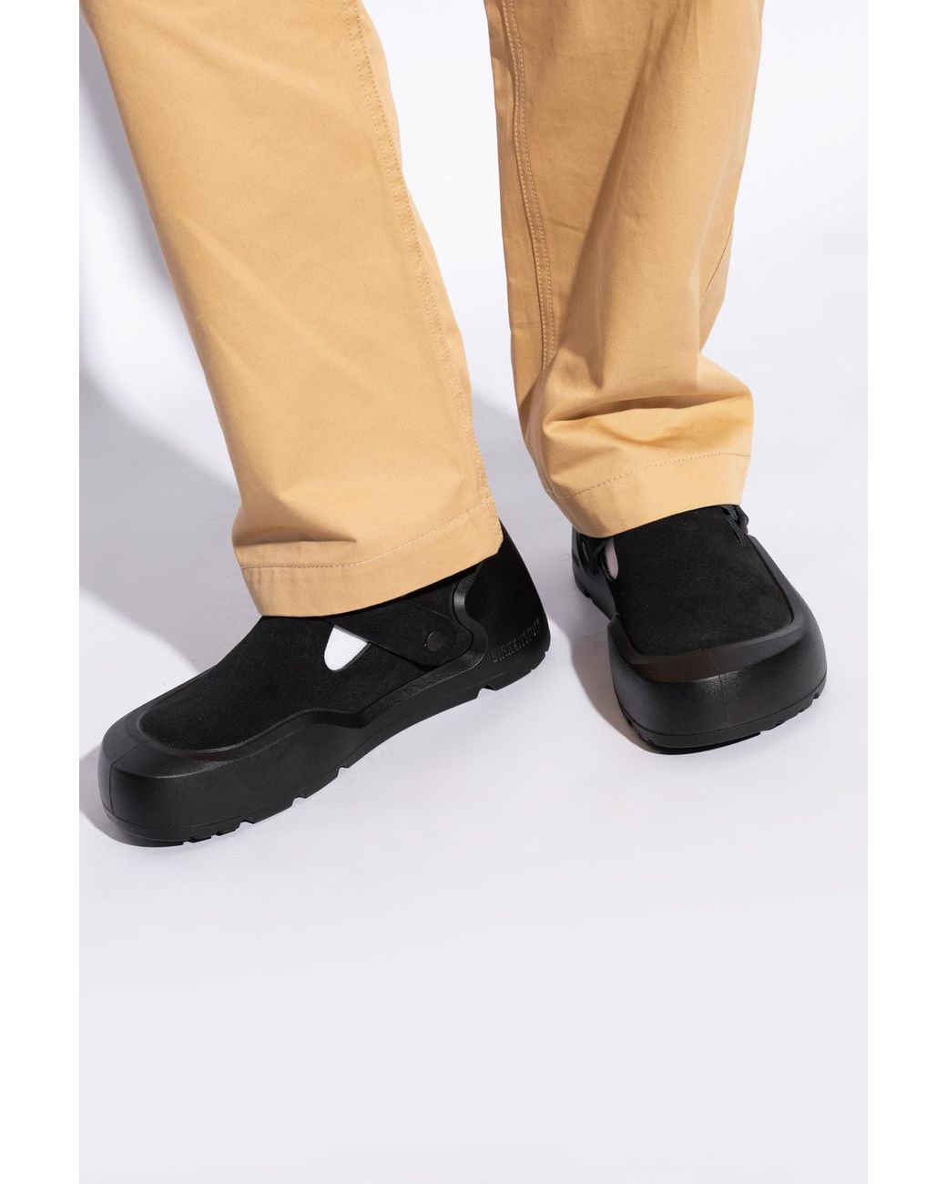 Birkenstock Black Leather Shoes 'Reykjavik' for men