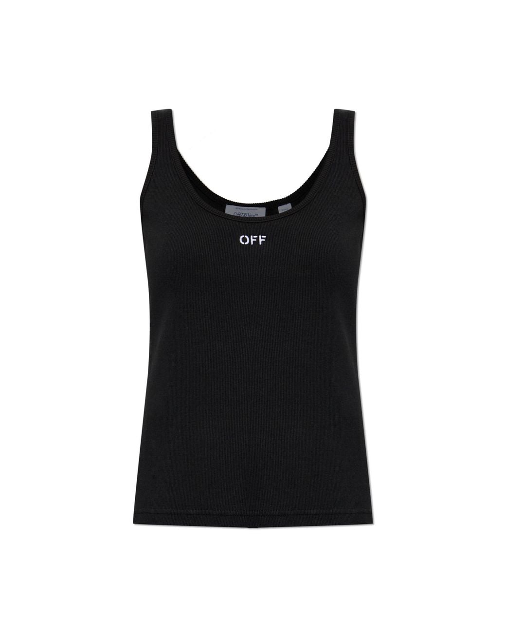 Off-White c/o Virgil Abloh Black Ribbed Top With Embroidered Logo