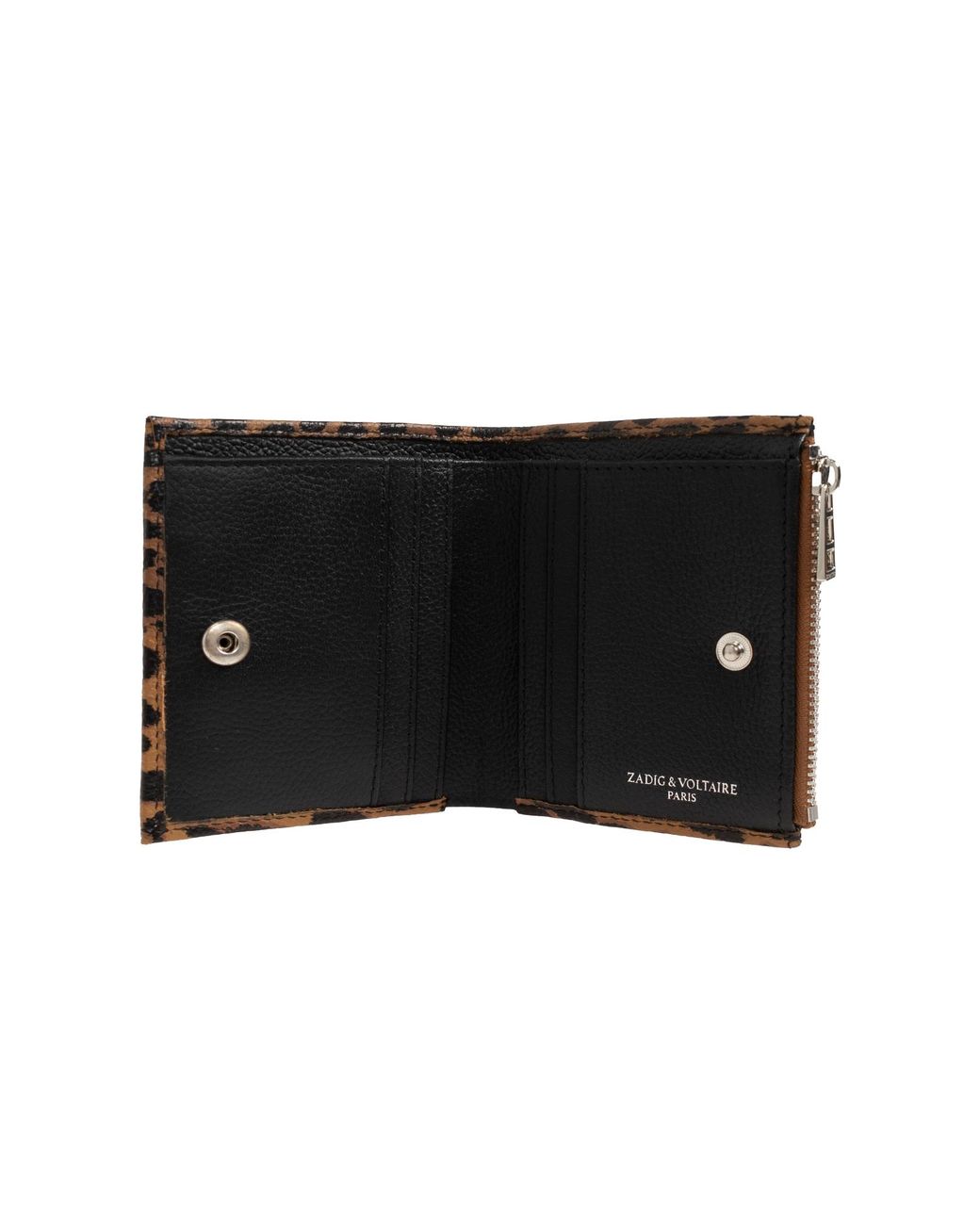 Zadig & Voltaire Brown Leather Wallet With Logo Appliqué