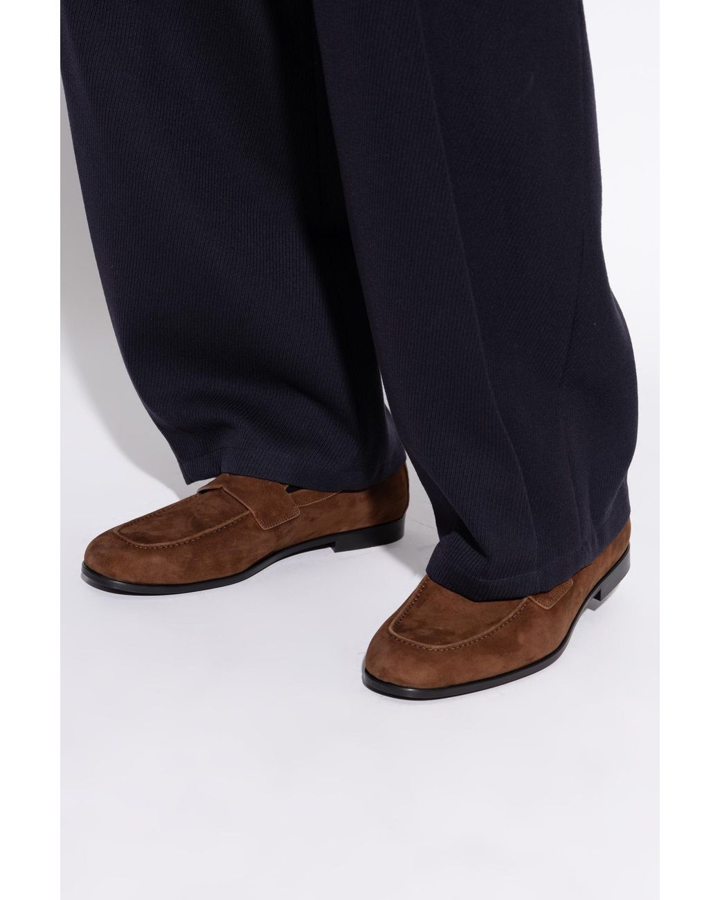 Ferragamo Brown "Tiberio" Suede Loafers for men