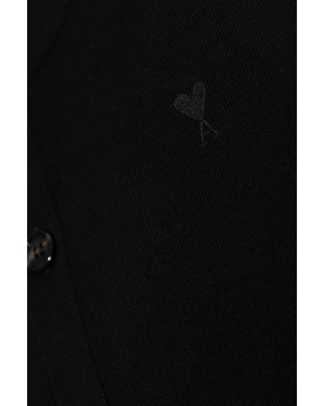 AMI Black Wool Cardigan