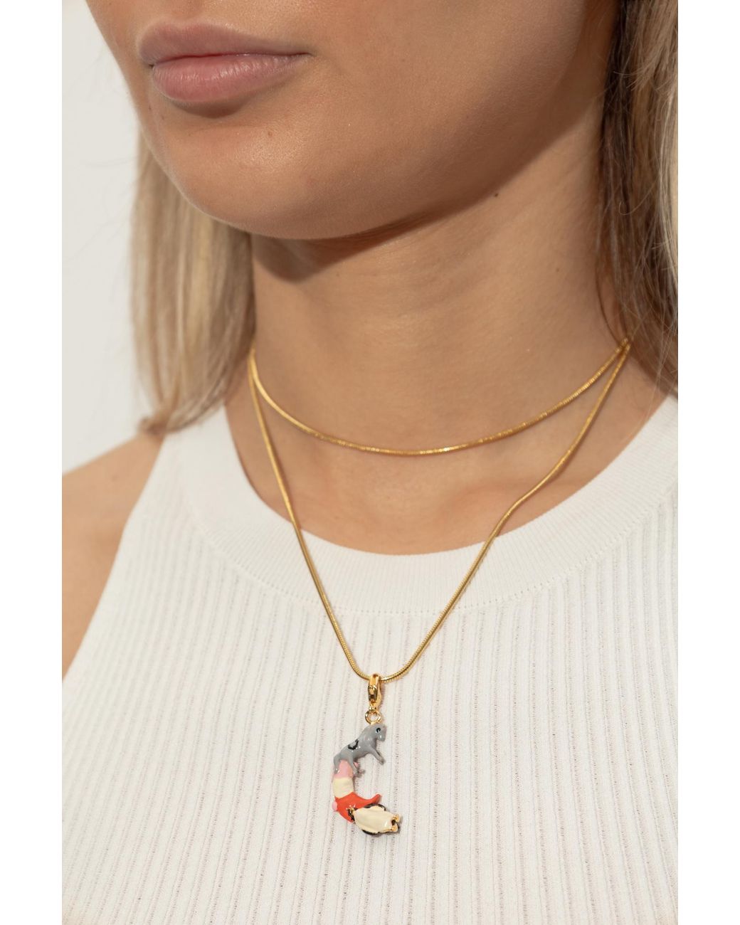 Marni White Pendant With A Letter