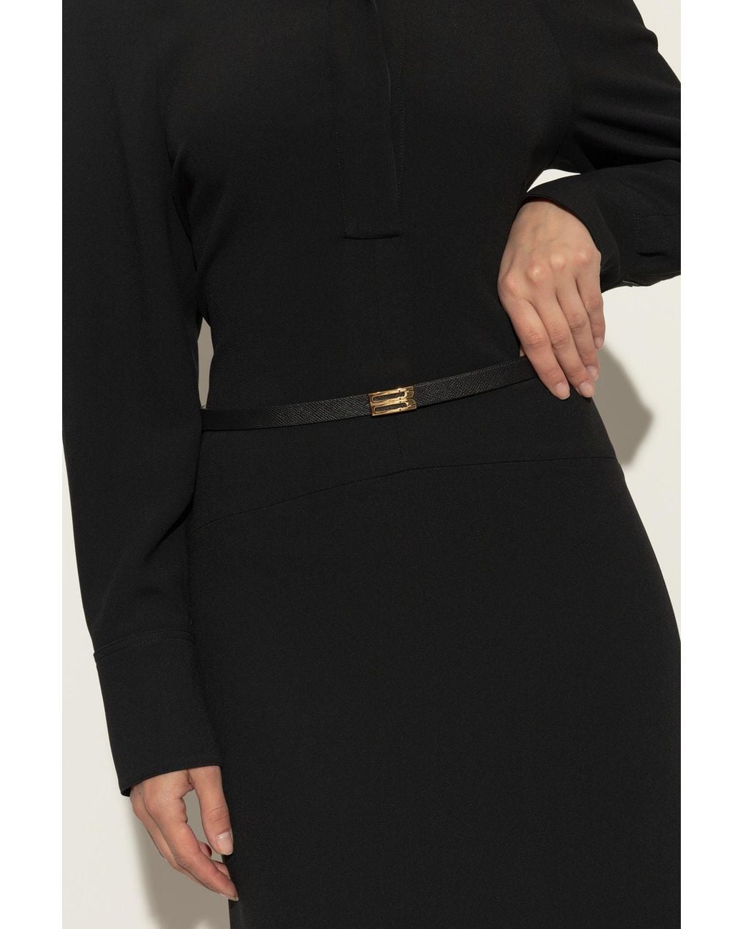Victoria Beckham Black Leather Belt