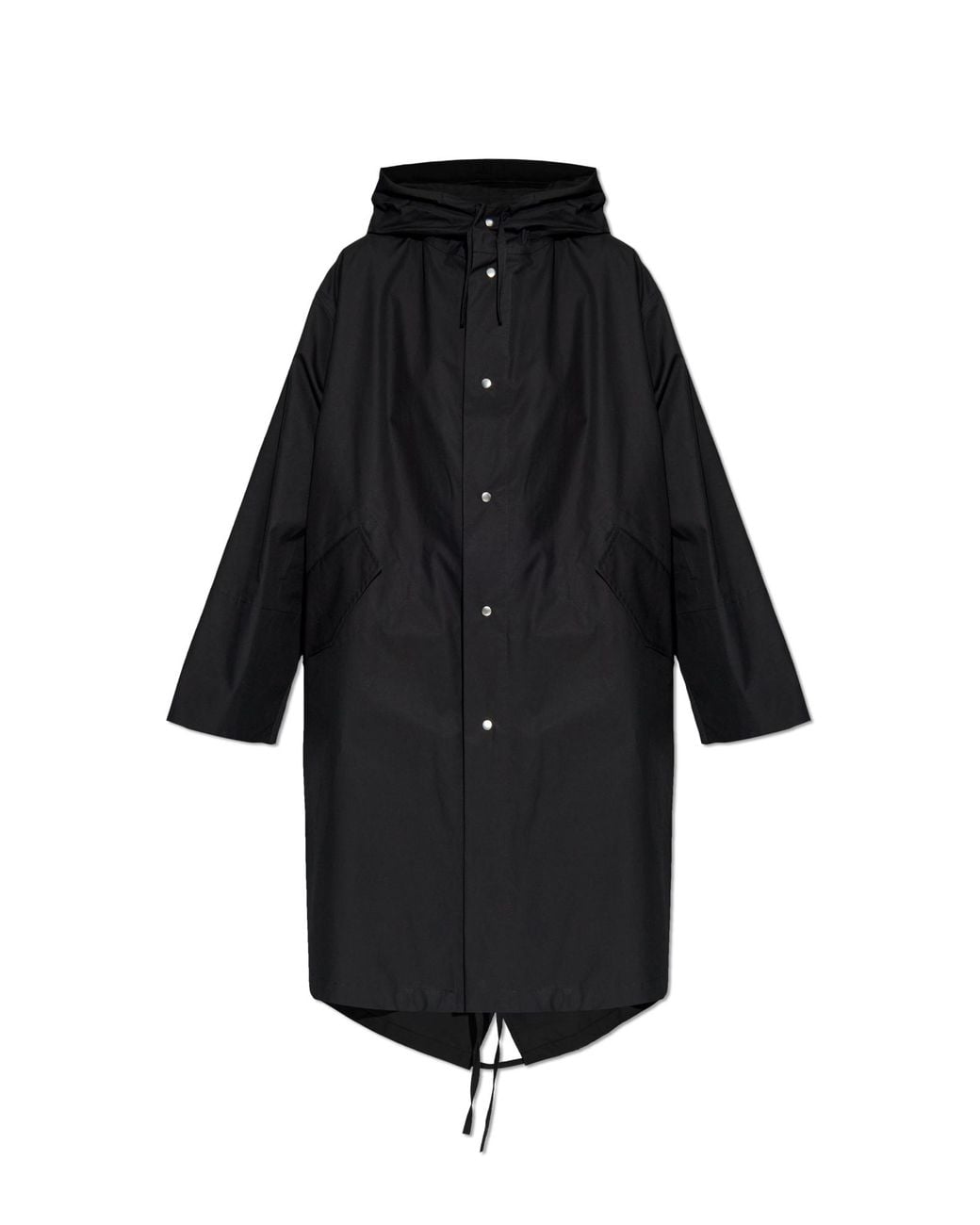 Jil Sander Black Cotton Parka With Hood