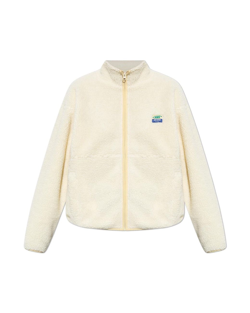 American Vintage Natural Furry Sweatshirt With Logo Patch