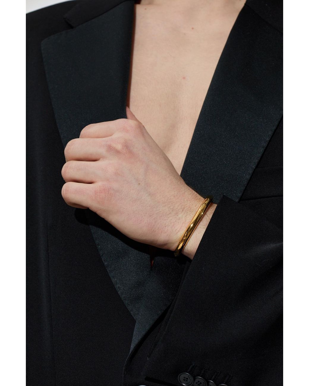 Balenciaga Black Bracelet With Engraved Logo