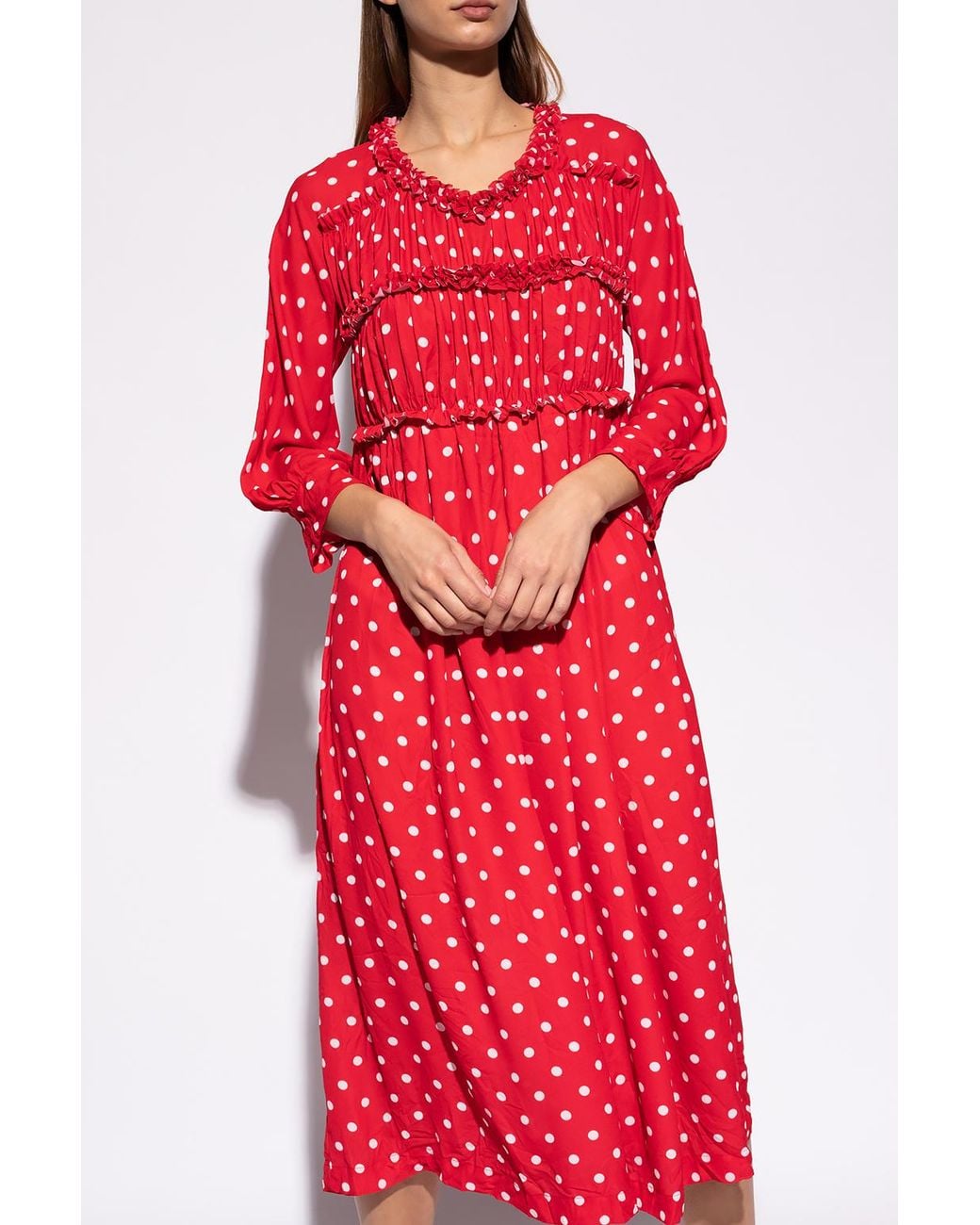Red Raffle Dress CDG by Comme des Garcons Ruffled Dress in Red | Lyst