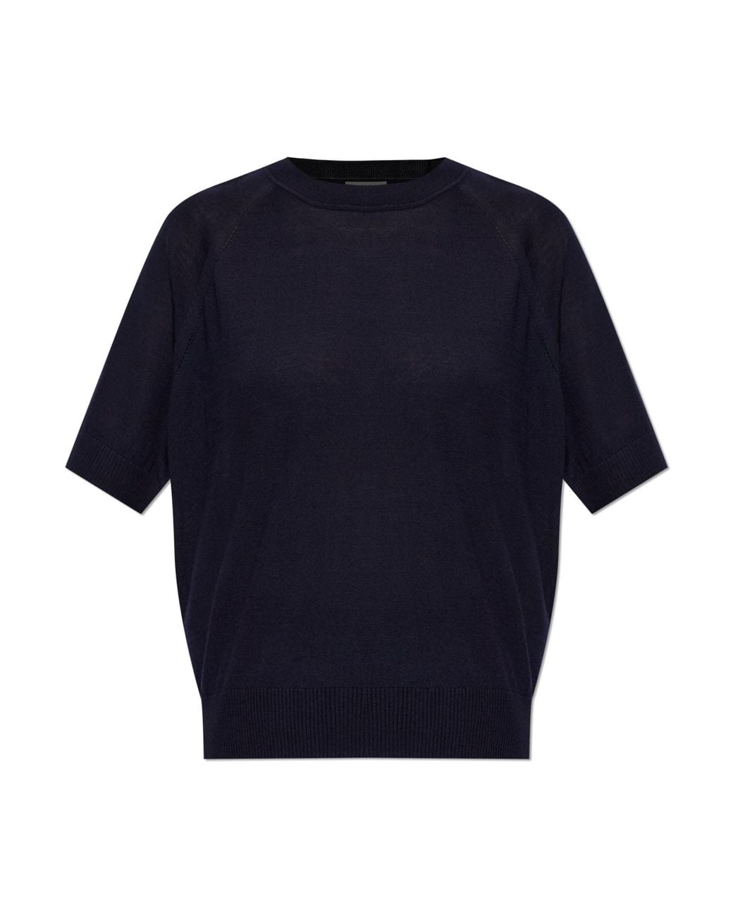 Moncler Blue Wool Top With A Crew Neck