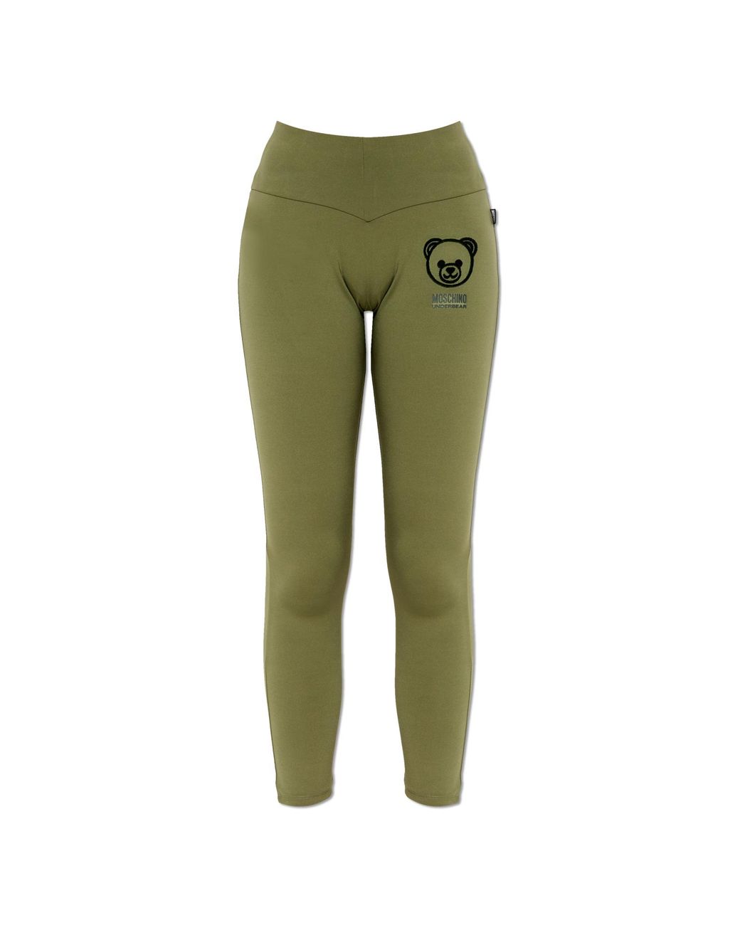 Moschino Green Leggings With Raised Logo
