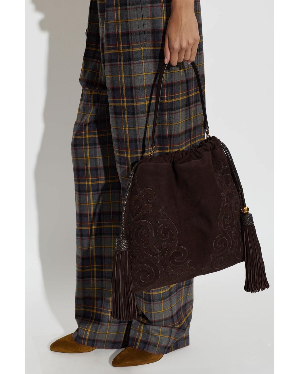 Etro Black Suede Bag "Kalispera Large"