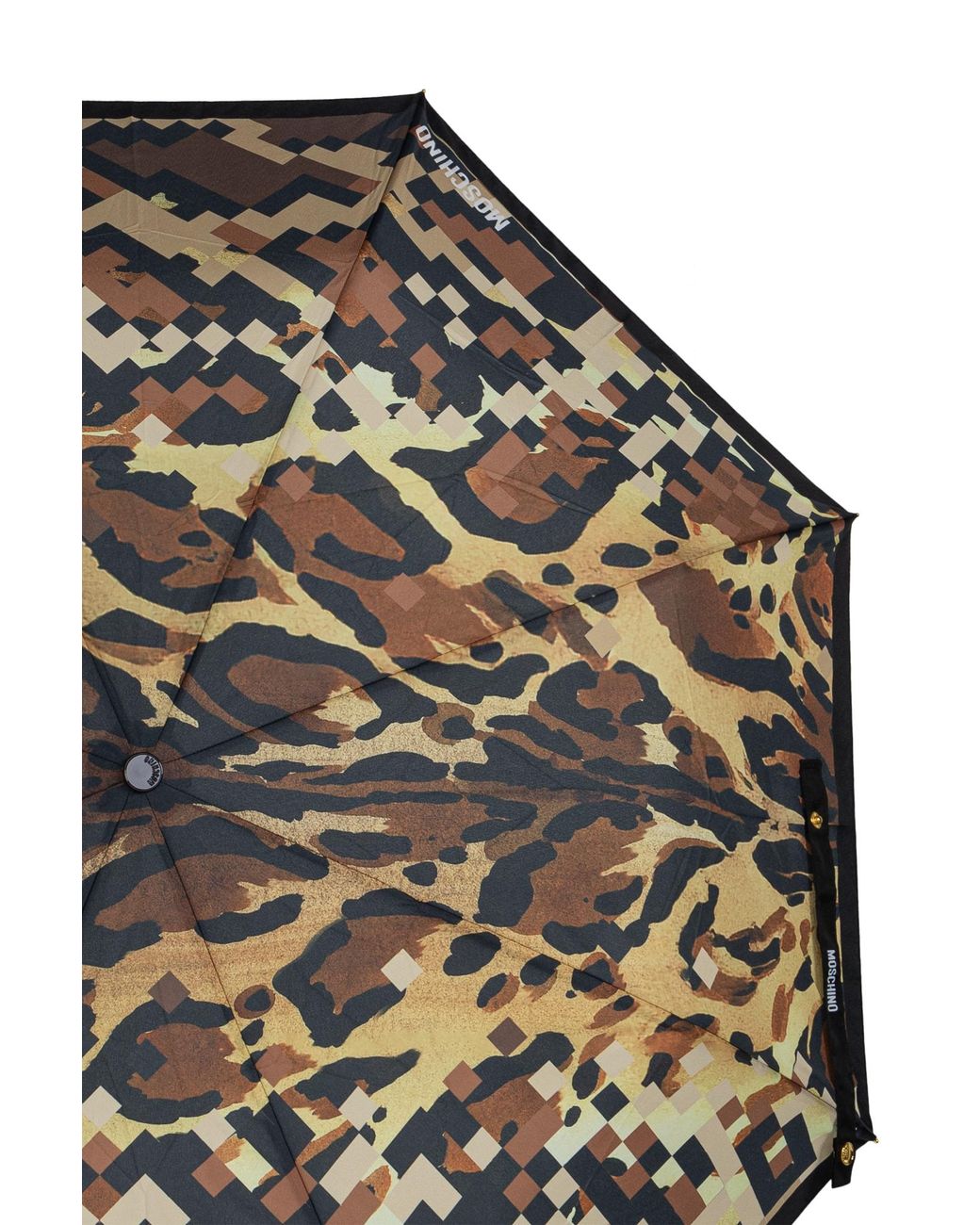 Moschino Gray Folding Umbrella