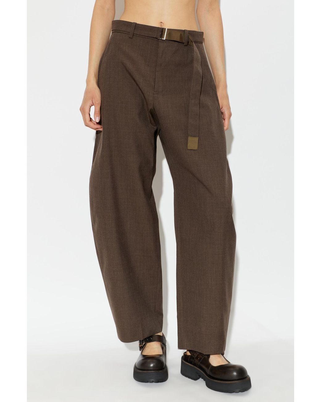 Sacai Brown Wool Trousers
