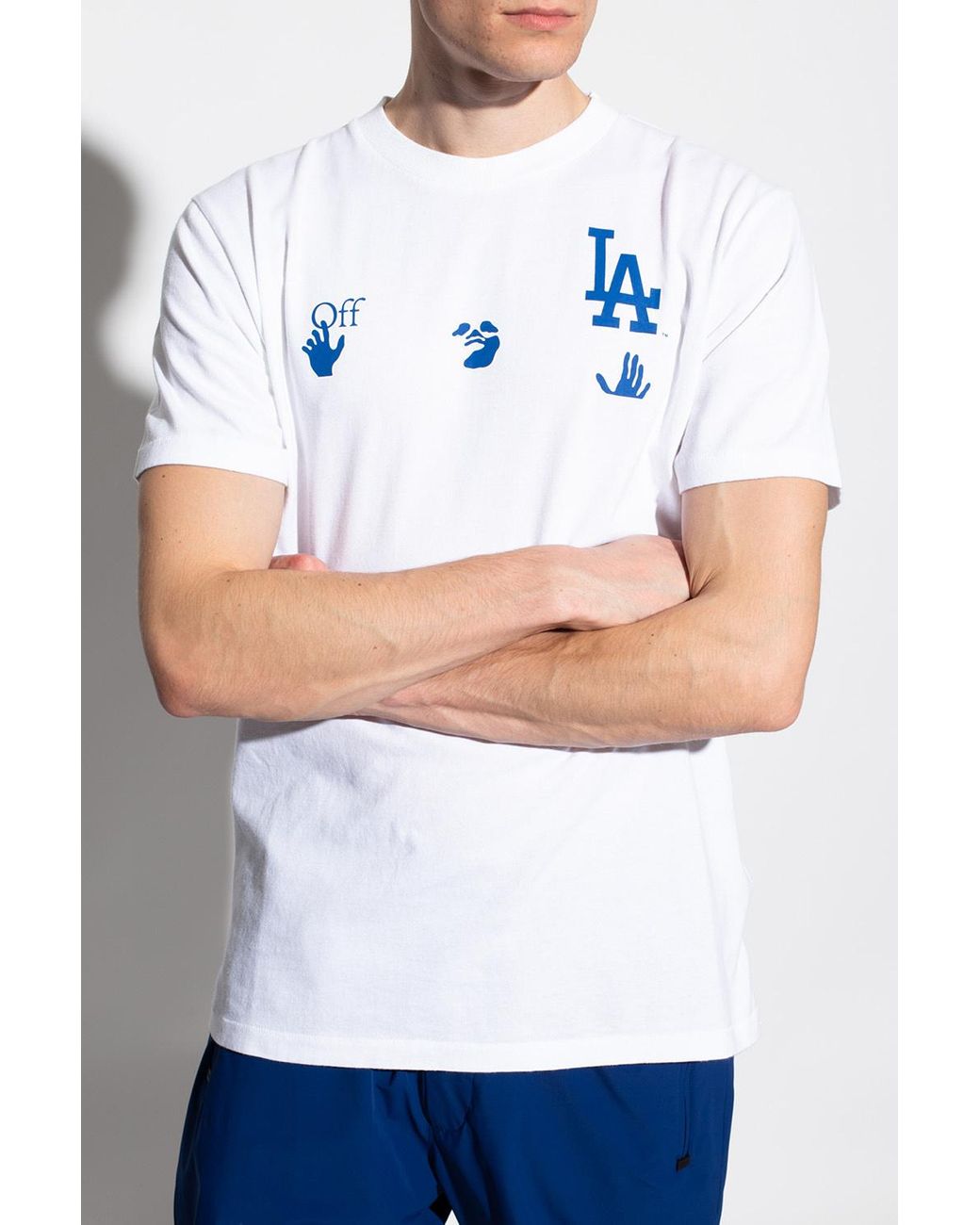 OFF-WHITE x MLB Los Angeles Dodgers T-Shirt Cream/Blue Men's - US