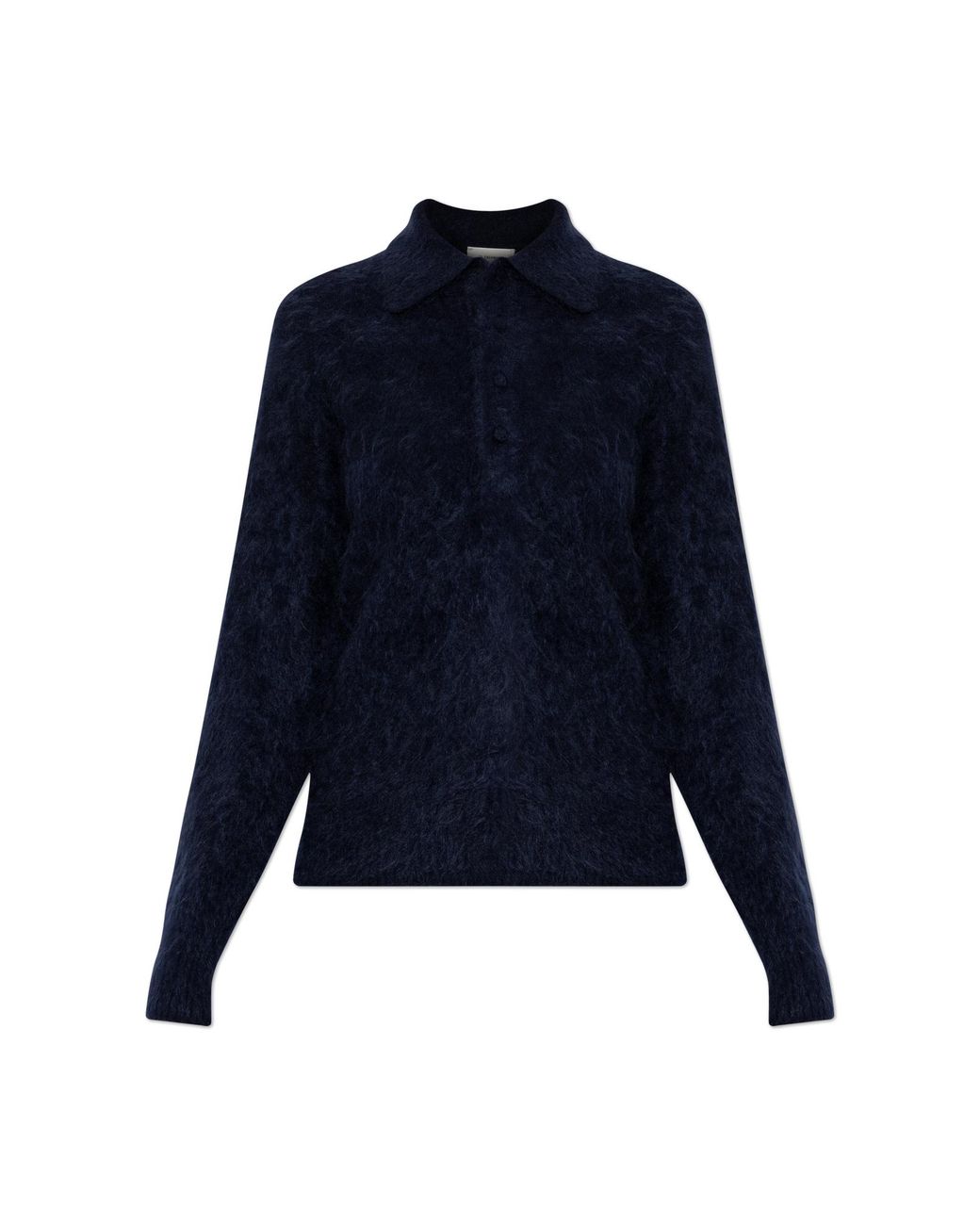Forte_forte Blue Cashmere Long-Sleeve Polo Shirt