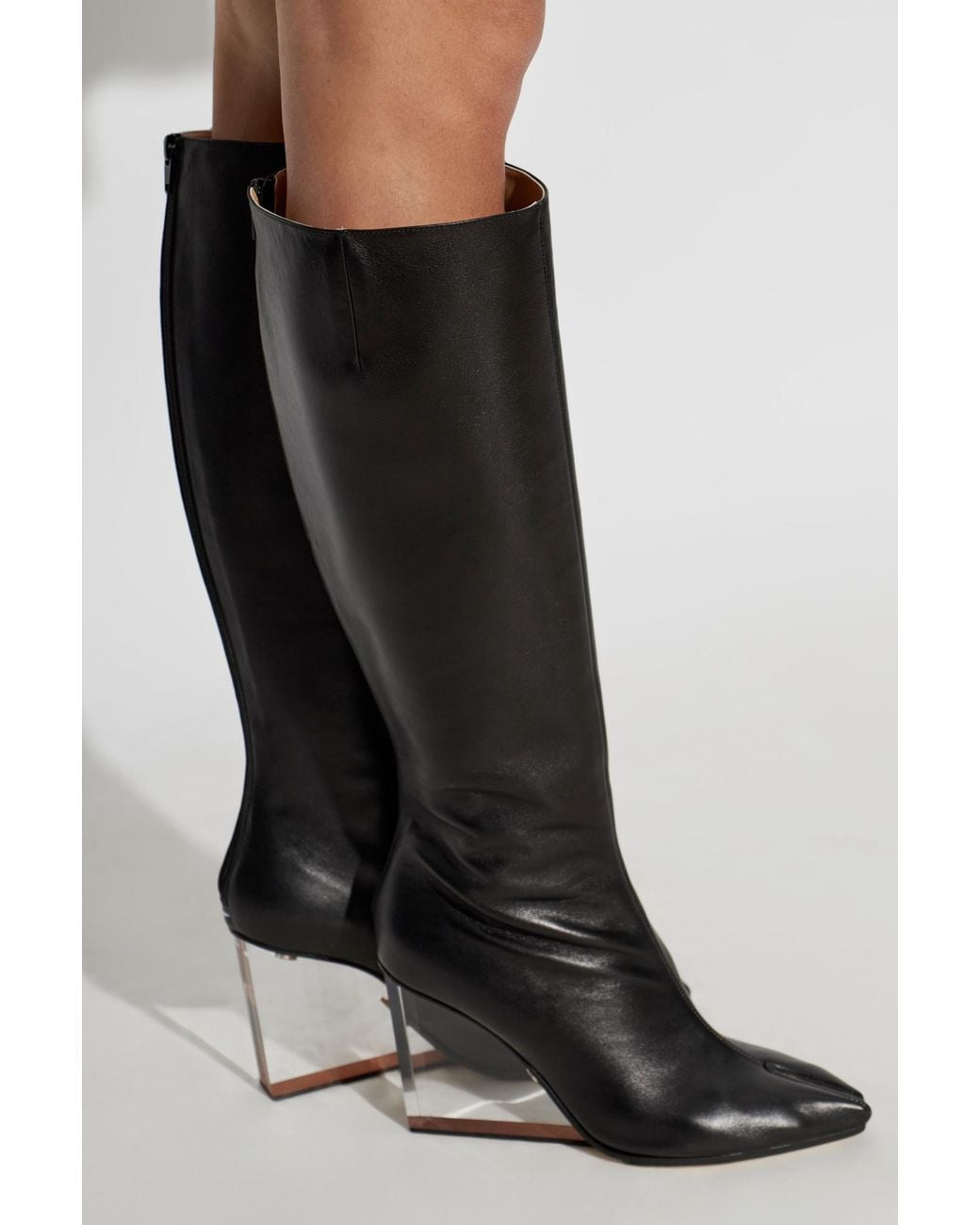 Maison Margiela Black Wedge Heel Boots "Tabi Plexi Claw"