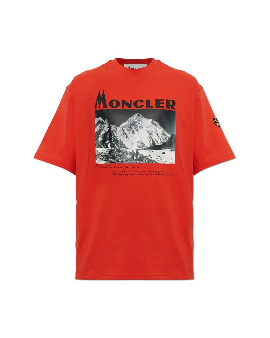 Moncler Red Logo T-Shirt for men