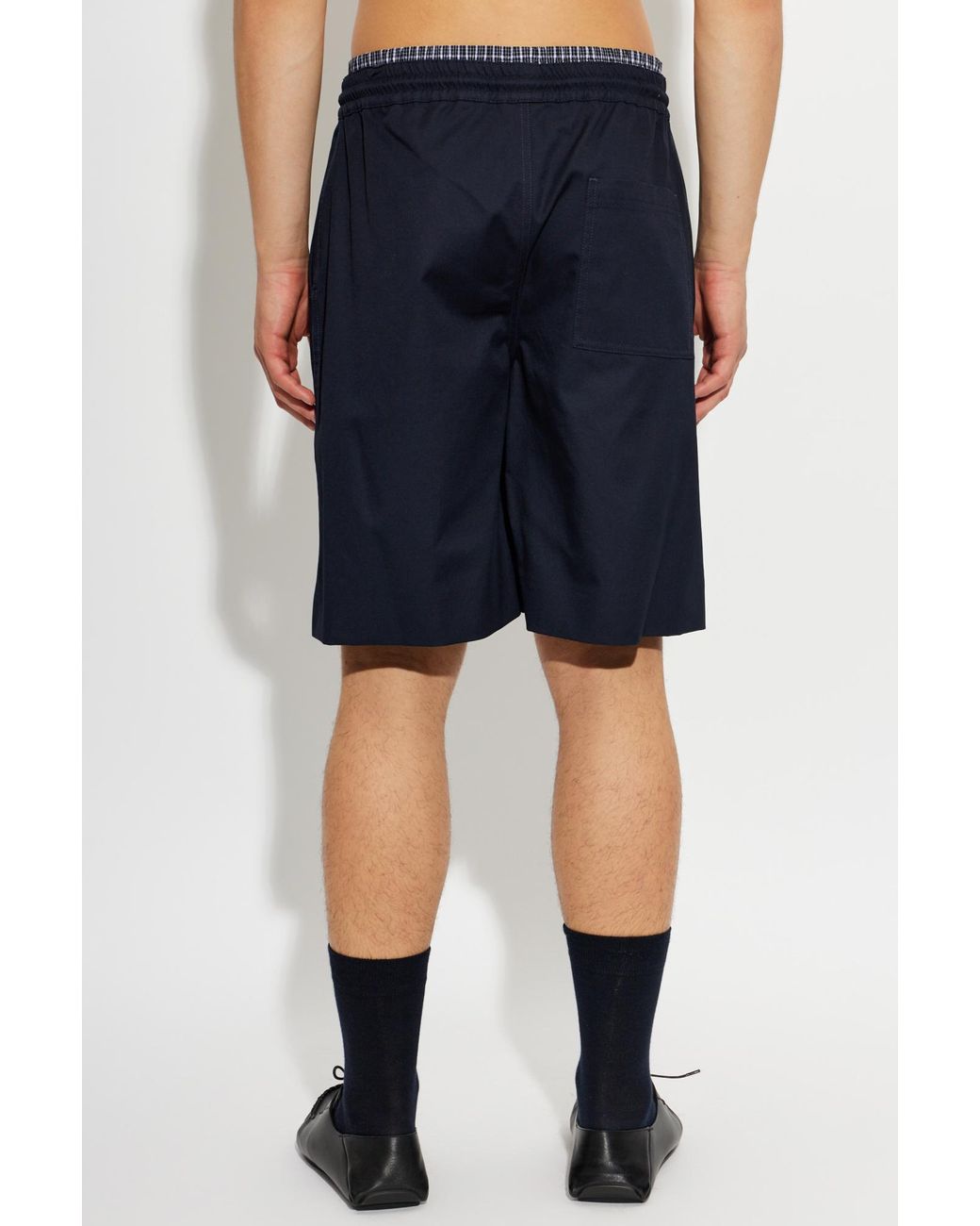 Loewe Blue Shorts With Embroidered Logo for men