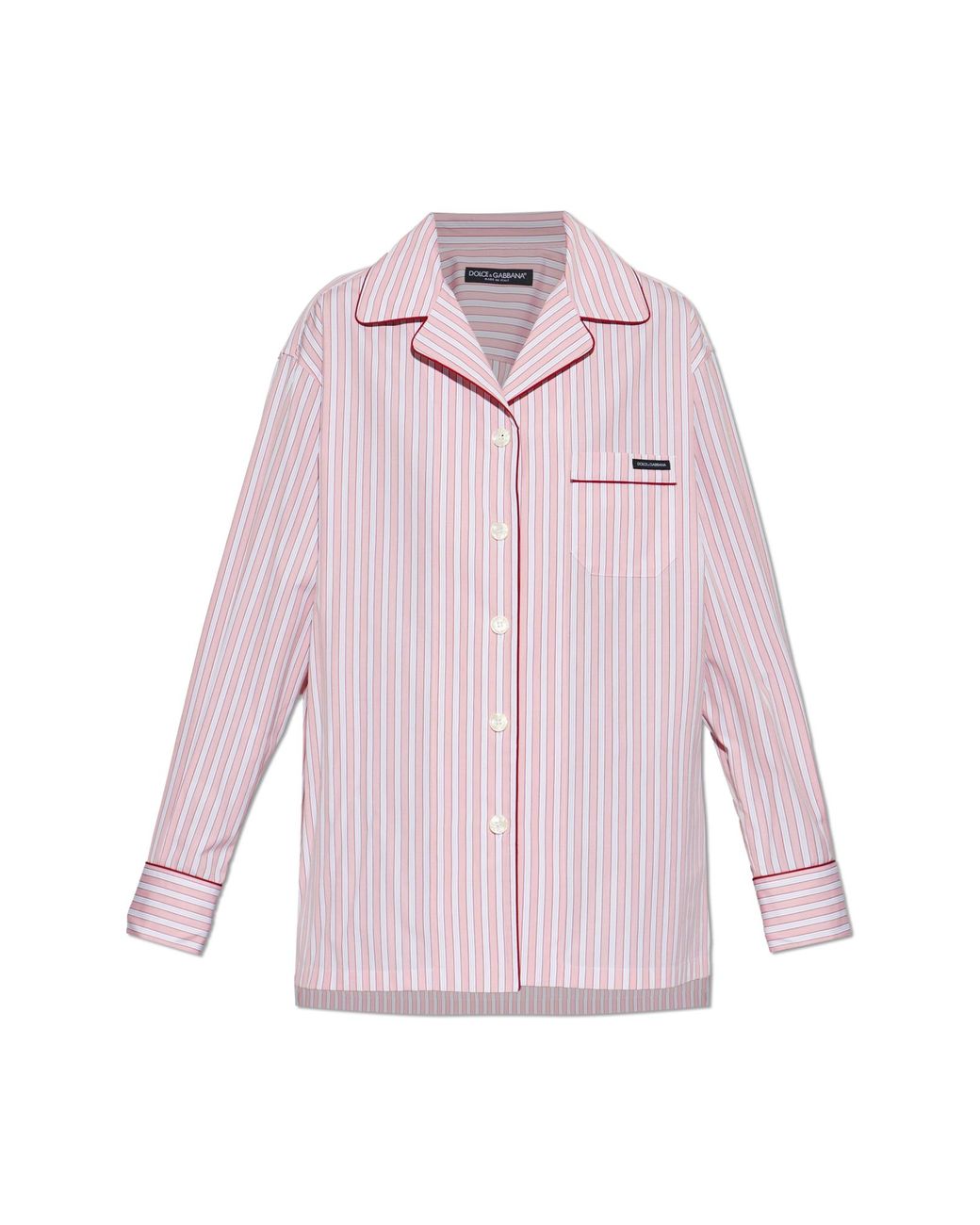 Dolce & Gabbana Pink Shirt With Stripe Pattern