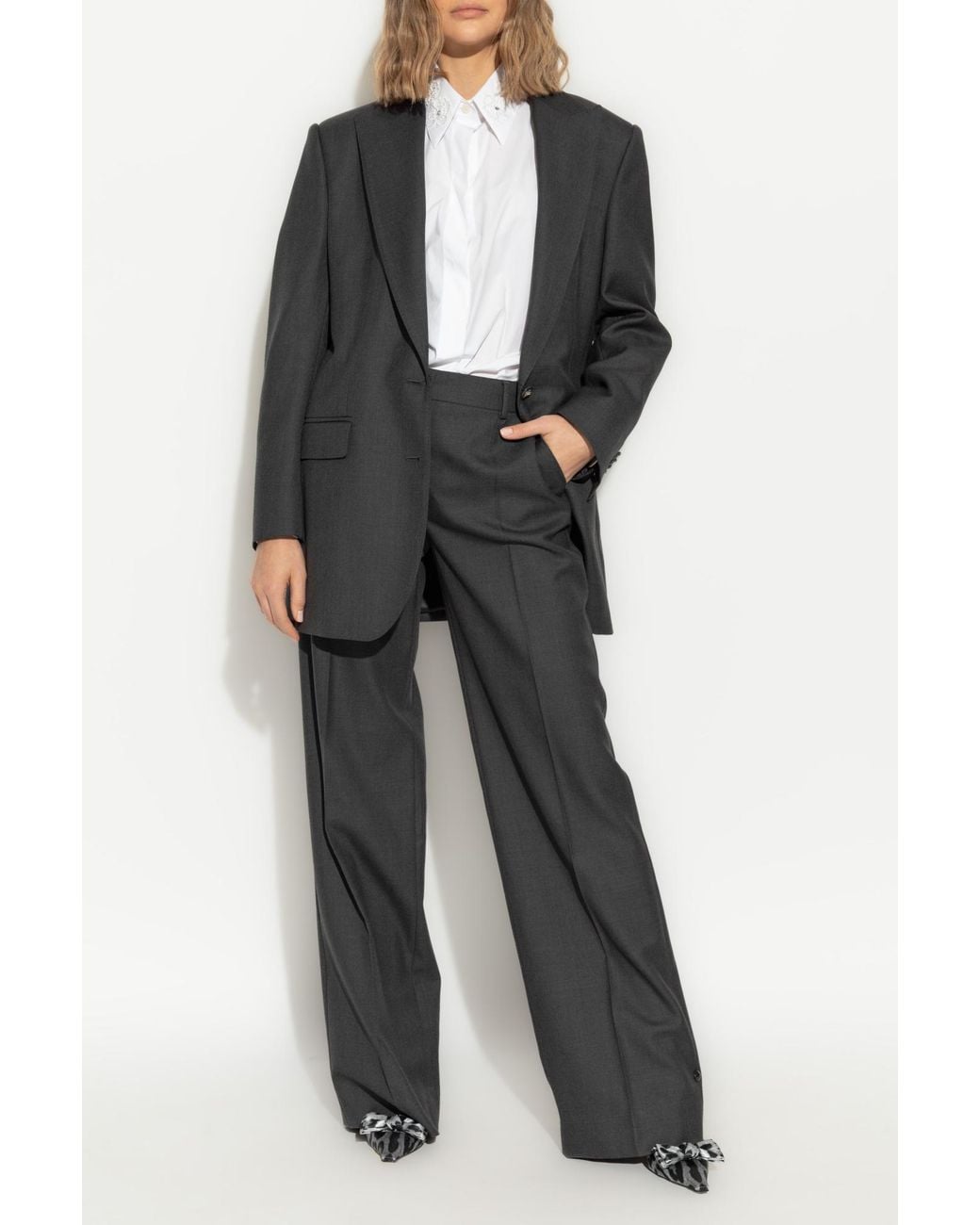 Dolce & Gabbana Black Wool Blazer With Single Vent
