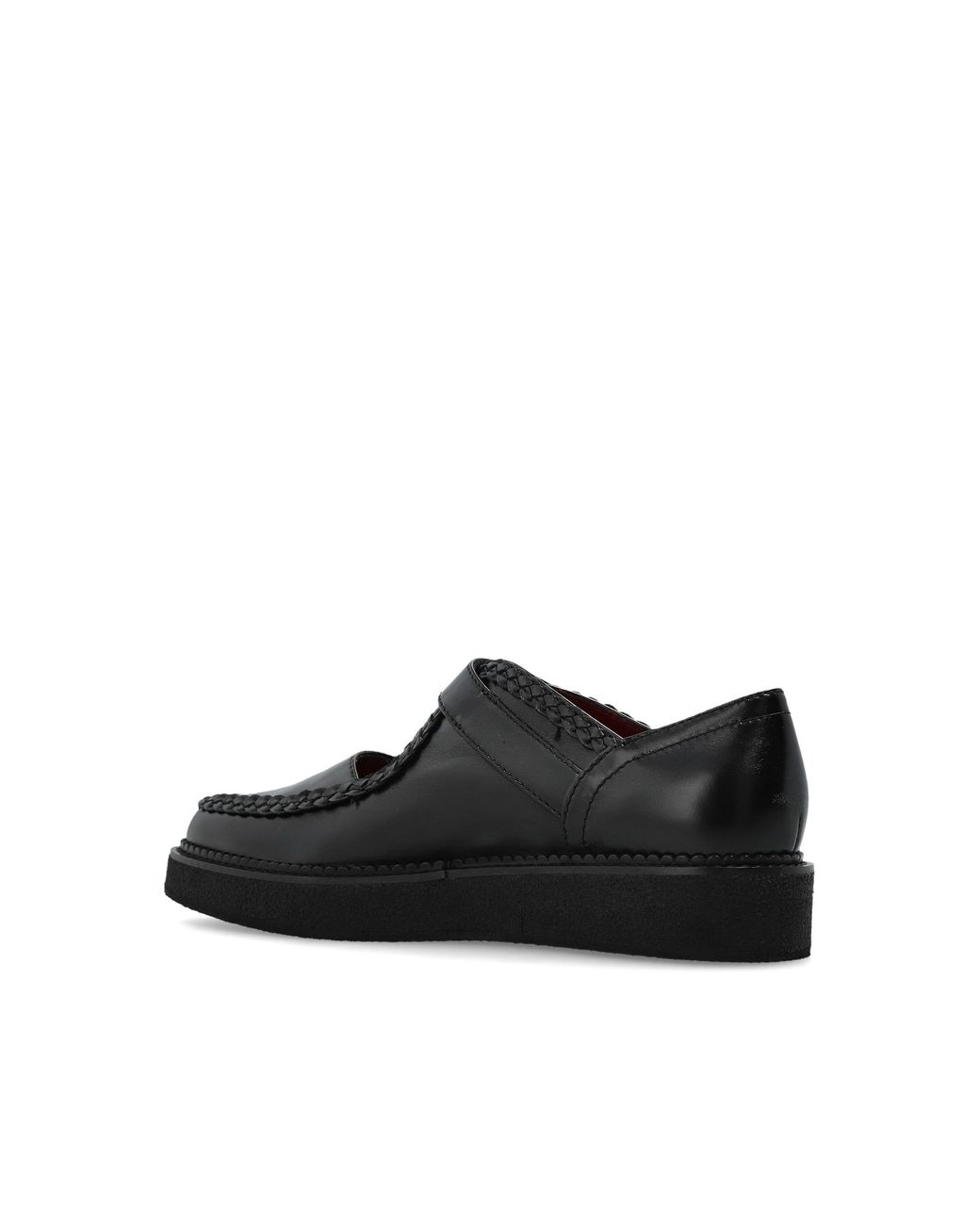 McQueen Black 'Wishbone Creeper' Leather Shoes