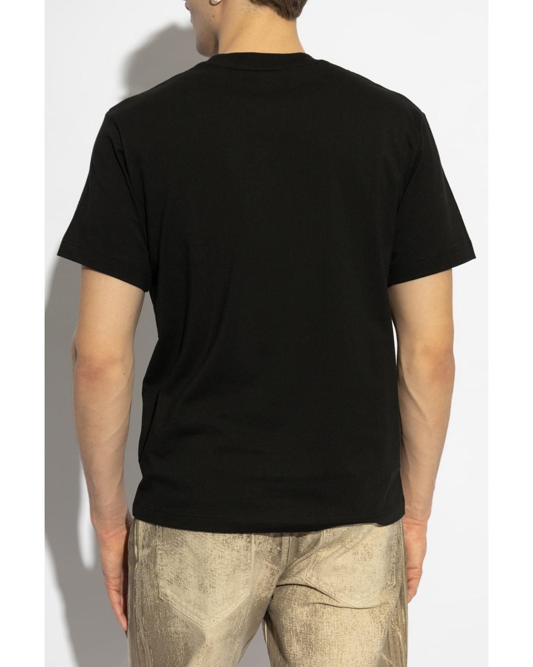 Lacoste Black T-Shirt With Logo Patch for men