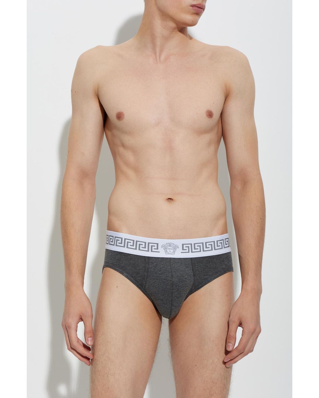 Versace Gray Medusa Head Briefs for men